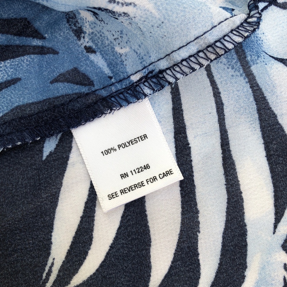 Sami & Jo Sheer Blue White Top Blouse  Size XL - Picture 6 of 6